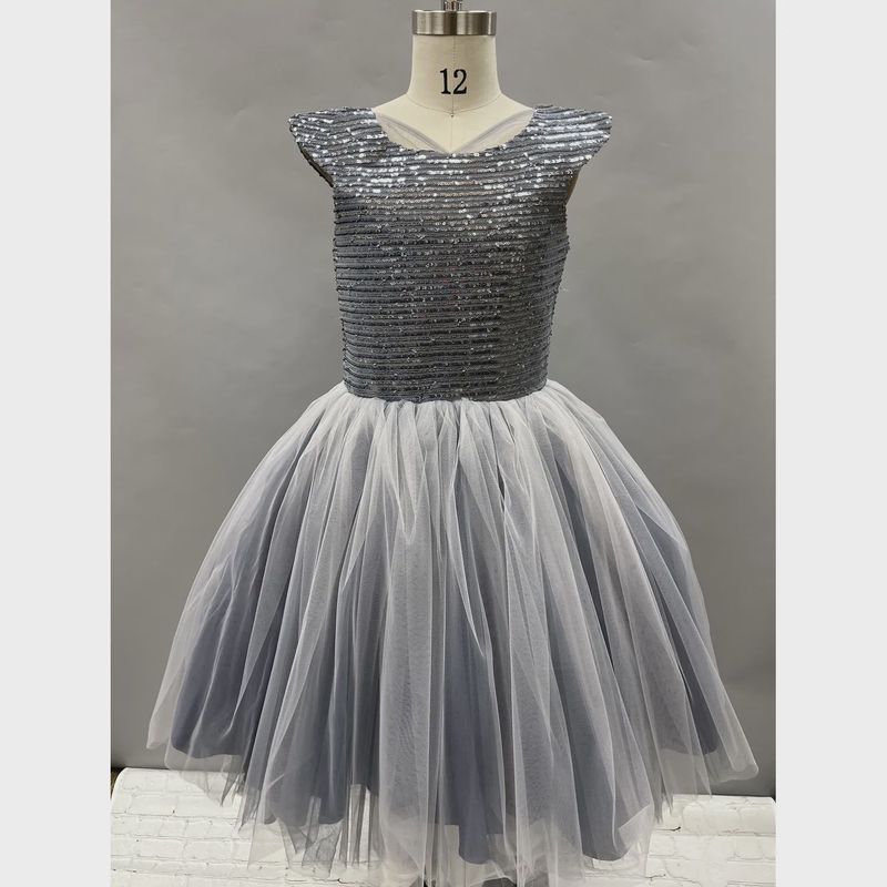 DRESS BLUE SEQUIN BODICE TULLE SKIRT / 20902