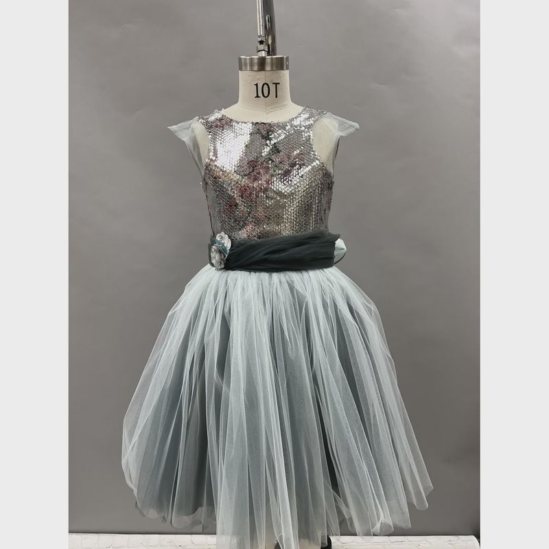 2 PC DRESS & HAIRCLIP MINT SEQUIN BODICE TULLE SKIRT WAISTPIN ON BELT / 20924 2 PC DRESS & HAIRCLIP MINT SEQUIN BODICE TULLE SKIRT WAISTPIN ON BELT / 20924