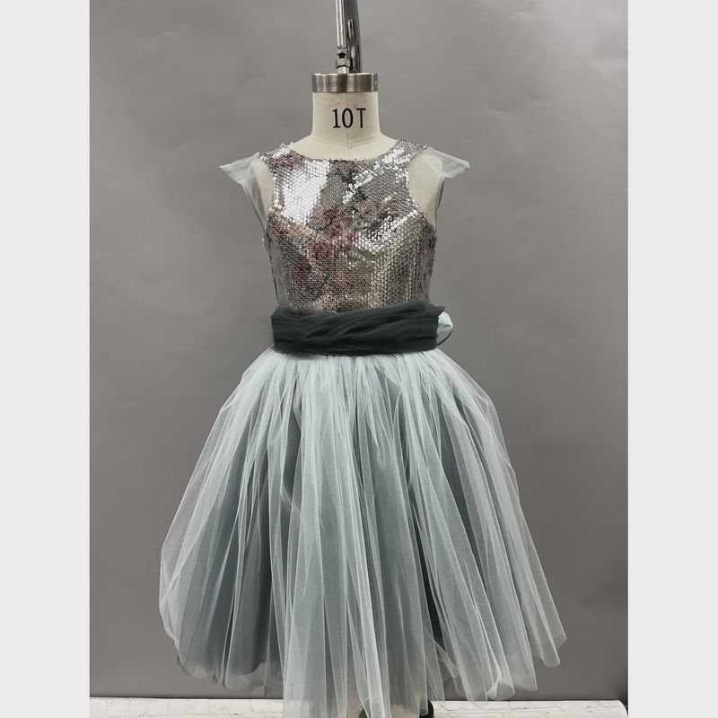 2 PC DRESS & HAIRCLIP MINT SEQUIN BODICE TULLE SKIRT WAISTPIN ON BELT / 20924 2 PC DRESS & HAIRCLIP MINT SEQUIN BODICE TULLE SKIRT WAISTPIN ON BELT / 20924