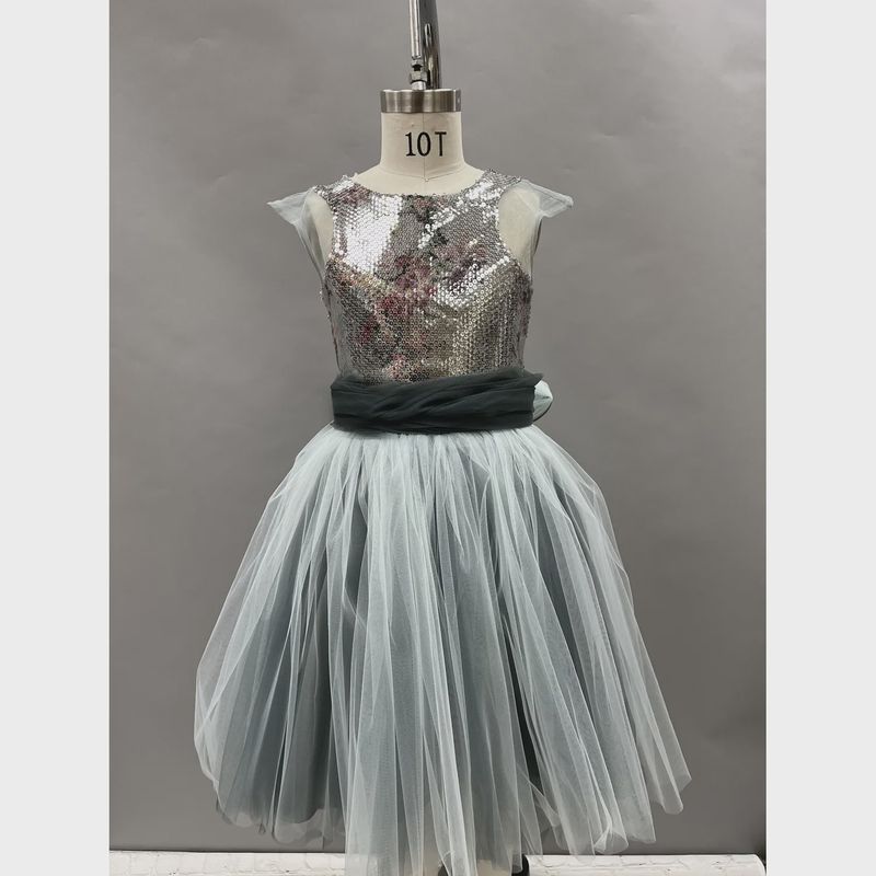 2 PC DRESS & HAIRCLIP MINT SEQUIN BODICE TULLE SKIRT WAISTPIN ON BELT / 20924 2 PC DRESS & HAIRCLIP MINT SEQUIN BODICE TULLE SKIRT WAISTPIN ON BELT / 20924