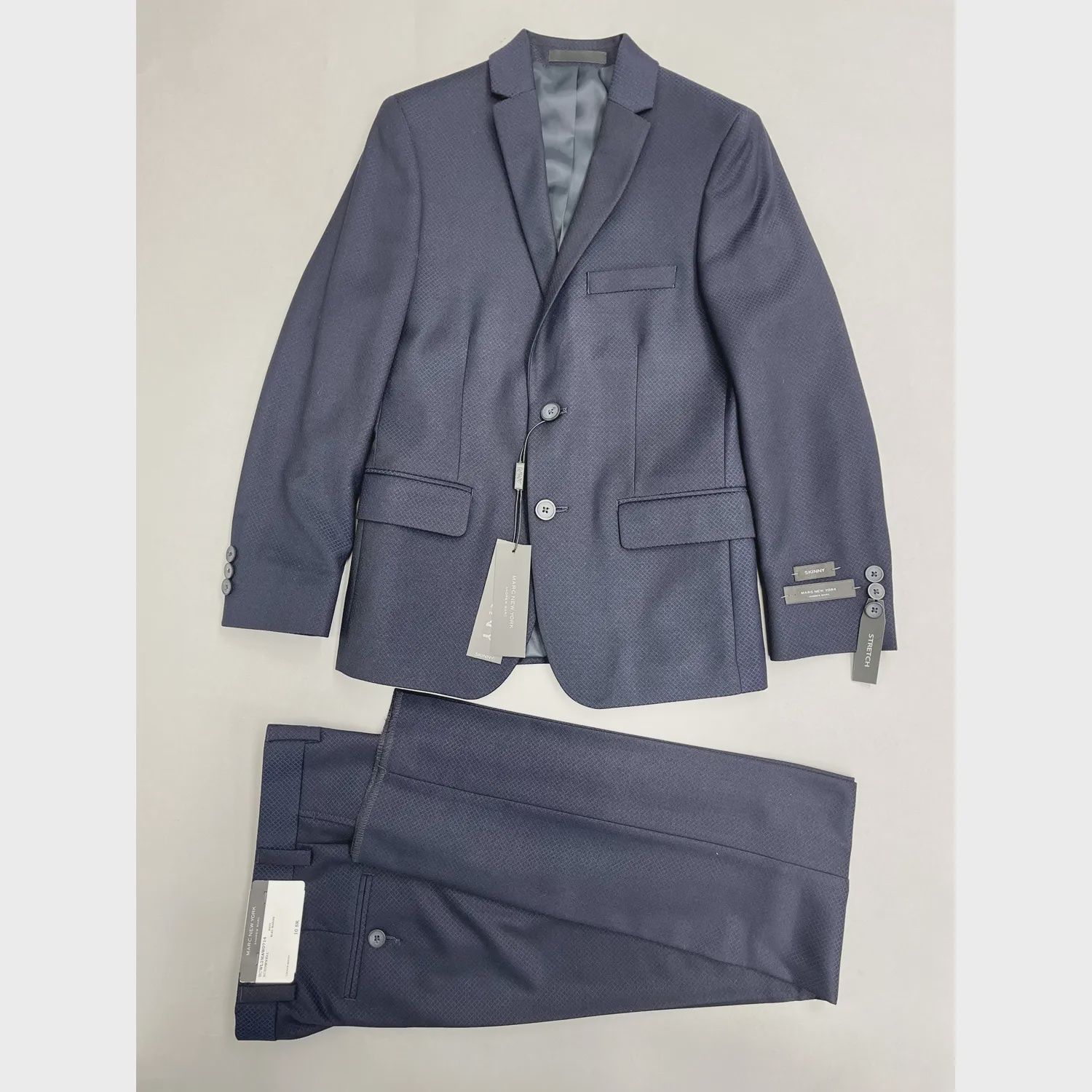 2PC SUIT NAVY TONE ON TONE SKINNY FIT STRETCH / BCWL2MAW0714