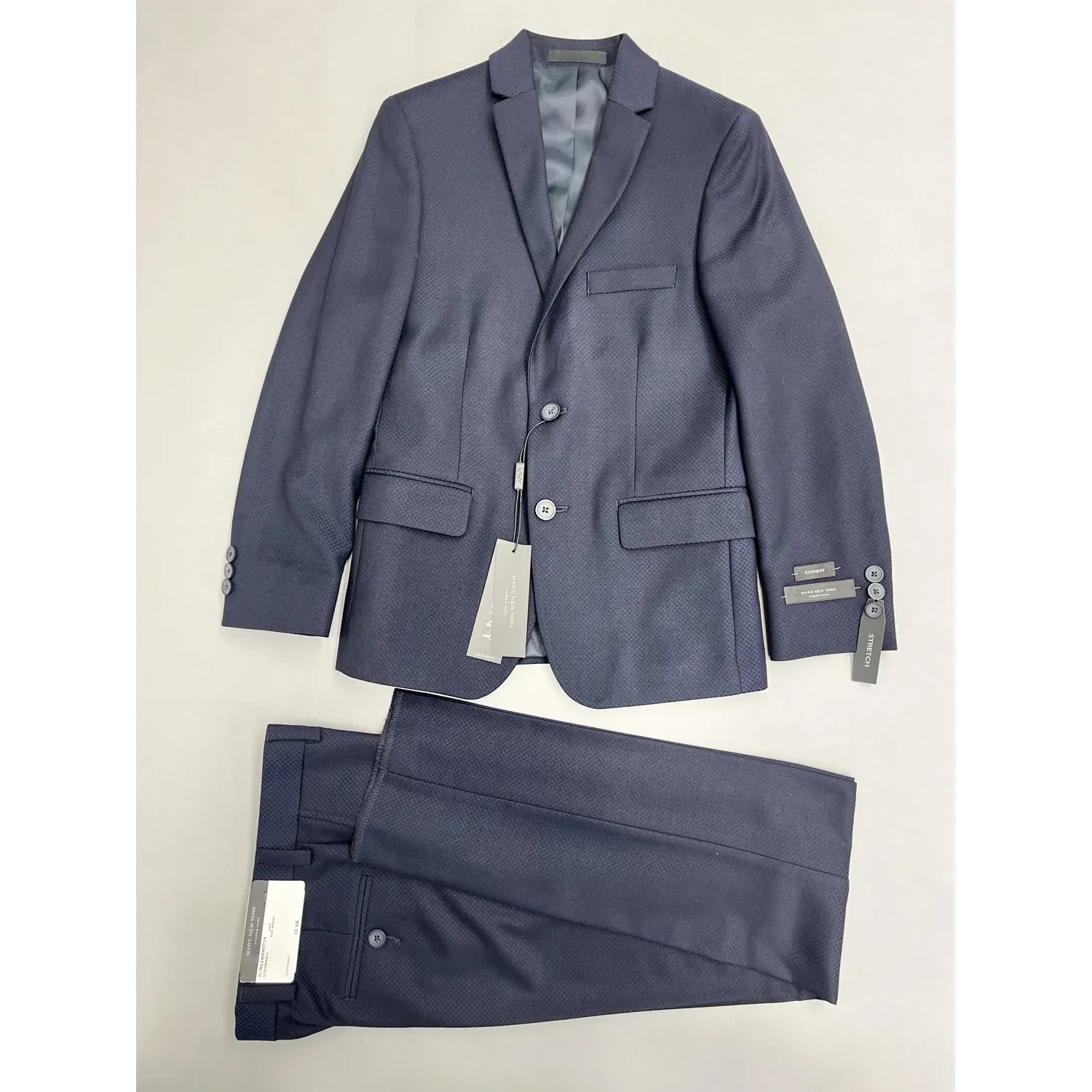 2PC SUIT NAVY TONE ON TONE SKINNY FIT STRETCH / BCWL2MAW0714