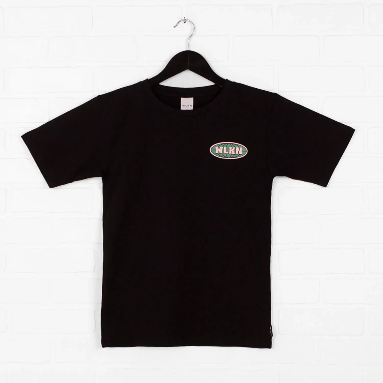 TSHIRT BLACK GLOBE SHORT SLEEVE PINK GREEN LOGO / 23SP-TJ03