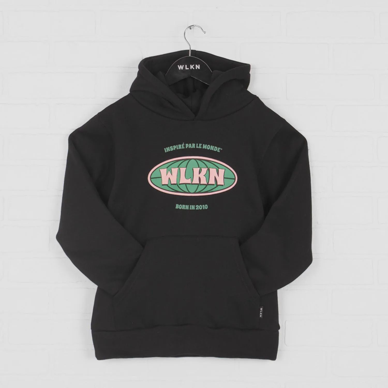 HOODIE SWEATTOP BLACK PINK & GREEN LOGO / 23SP-HJ05