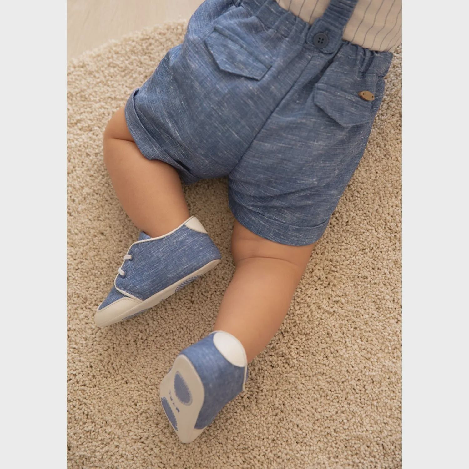 SHOE BLUE CANVAS IMITATION LACES / 9622-091