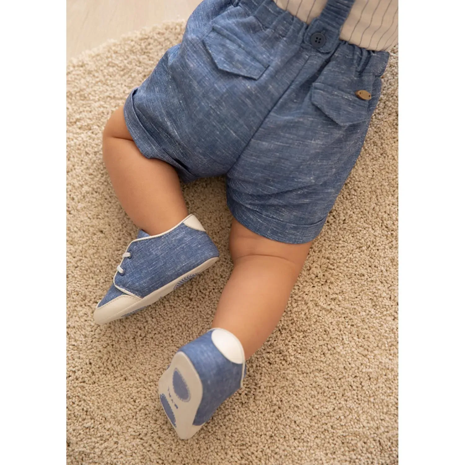 SHOE BLUE CANVAS IMITATION LACES / 9622-091