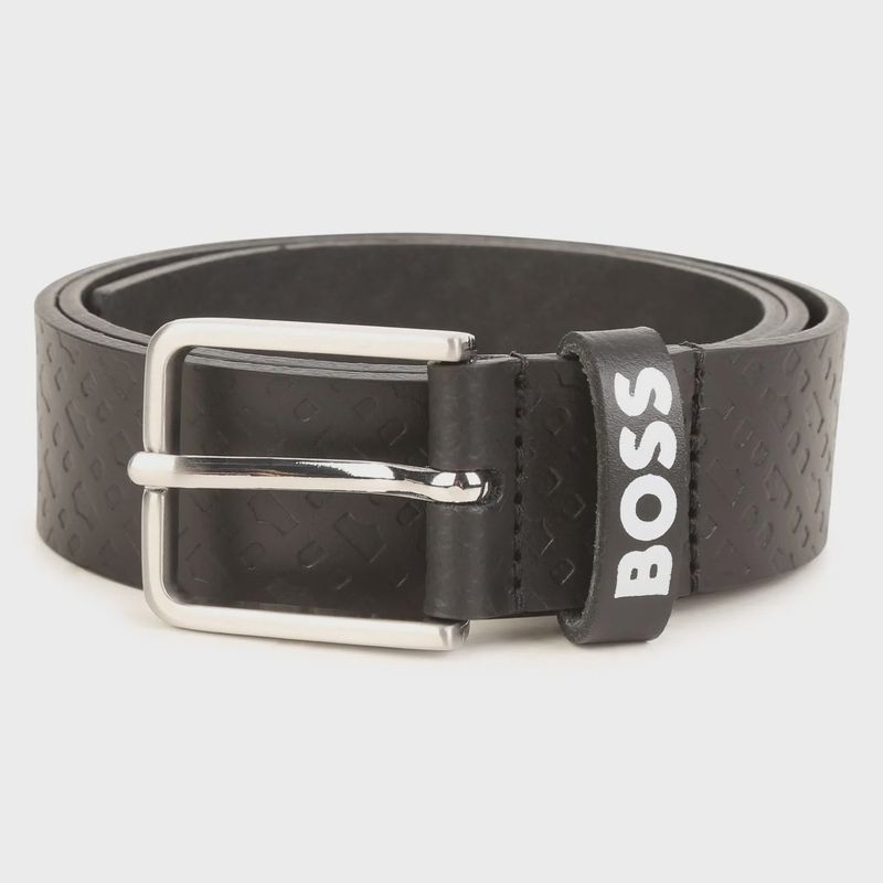 BELT BLACK LASER CUT PATTERN / J20394-09B