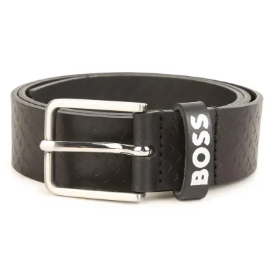 BELT BLACK LASER CUT PATTERN / J20394-09B