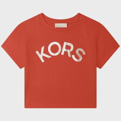 TSHIRT CROP TOP RED GOLD KORS LOGO / R15163-40A
