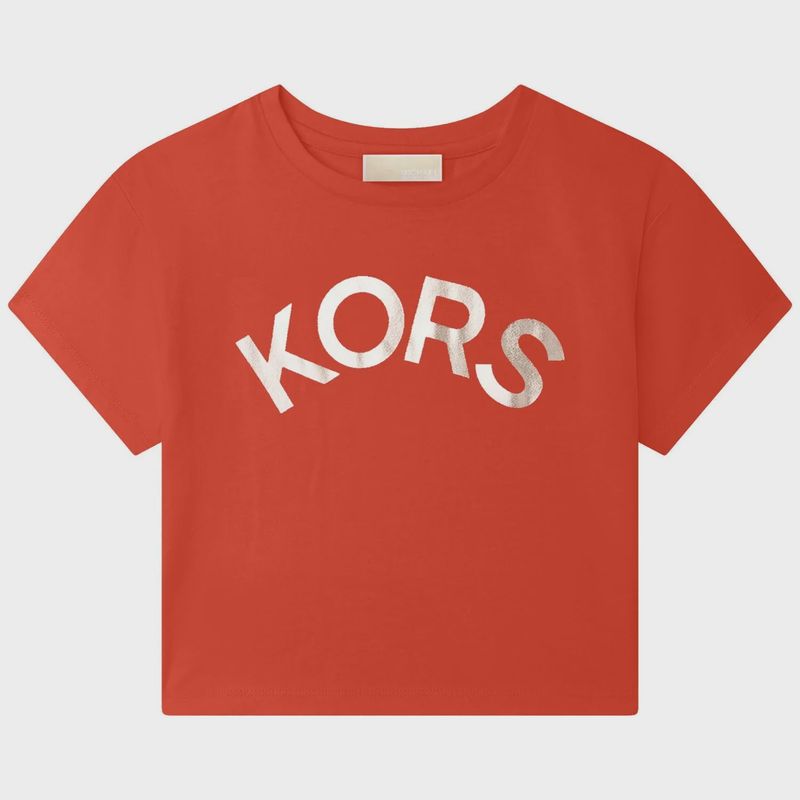 TSHIRT CROP TOP RED GOLD KORS LOGO / R15163-40A