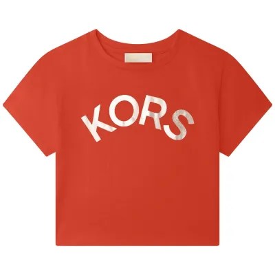 TSHIRT CROP TOP RED GOLD KORS LOGO / R15163-40A