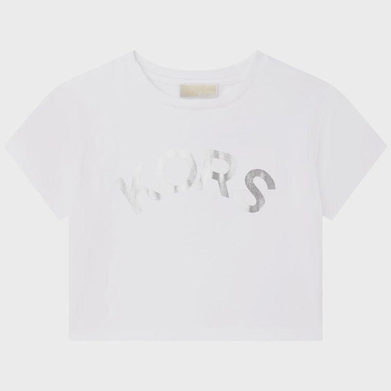 SHORT TSHIRT WHITE SILVER KORS LOGO / R15163-M31