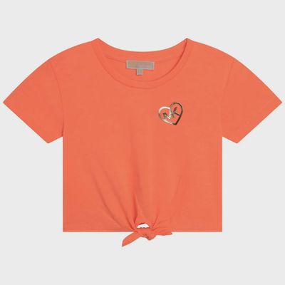 TSHIRT CROP TOP ORANGE GOLD MK LOGO / R15167-406
