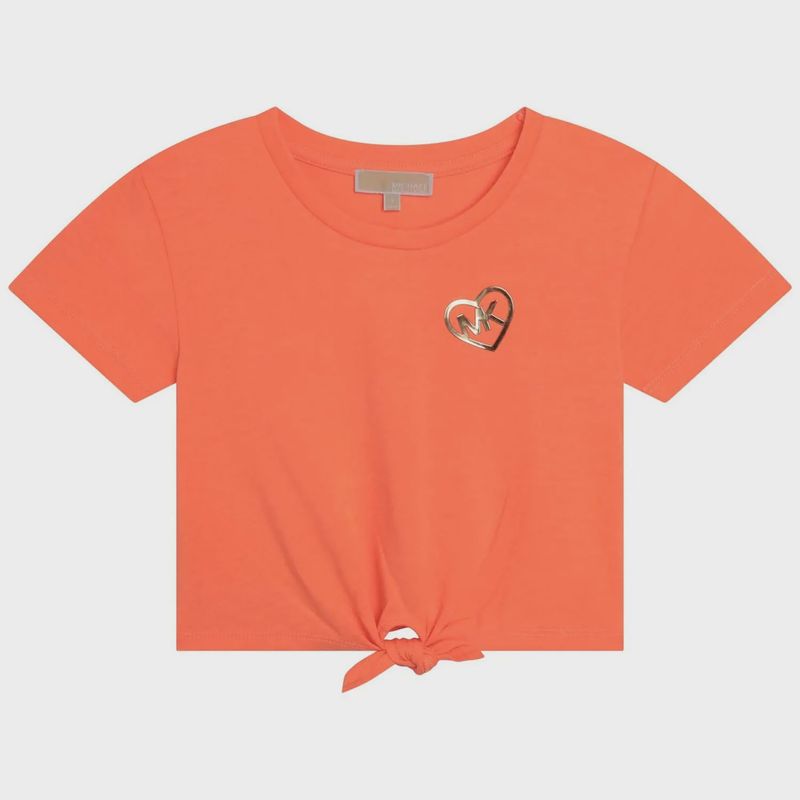 TSHIRT CROP TOP ORANGE GOLD MK LOGO / R15167-406