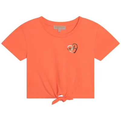 TSHIRT CROP TOP ORANGE GOLD MK LOGO / R15167-406