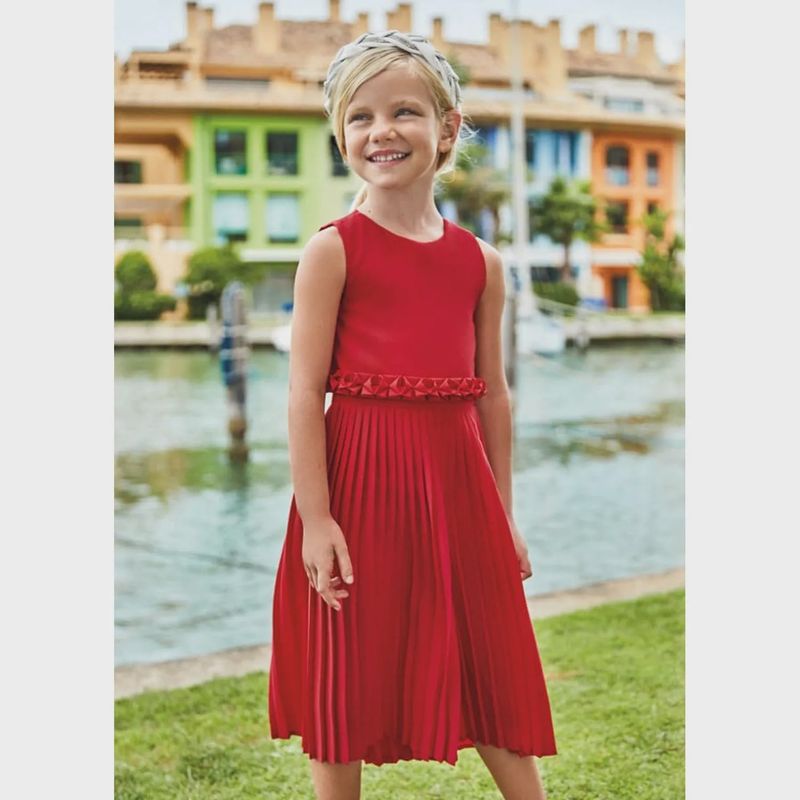 ROMPER RED PLEATED SHORT / 3843-085