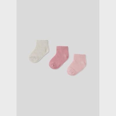 3 PAIR SOCK SET PINK & GOLD / 10403-091