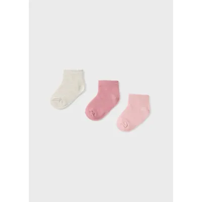 3 PAIR SOCK SET PINK & GOLD / 10403-091