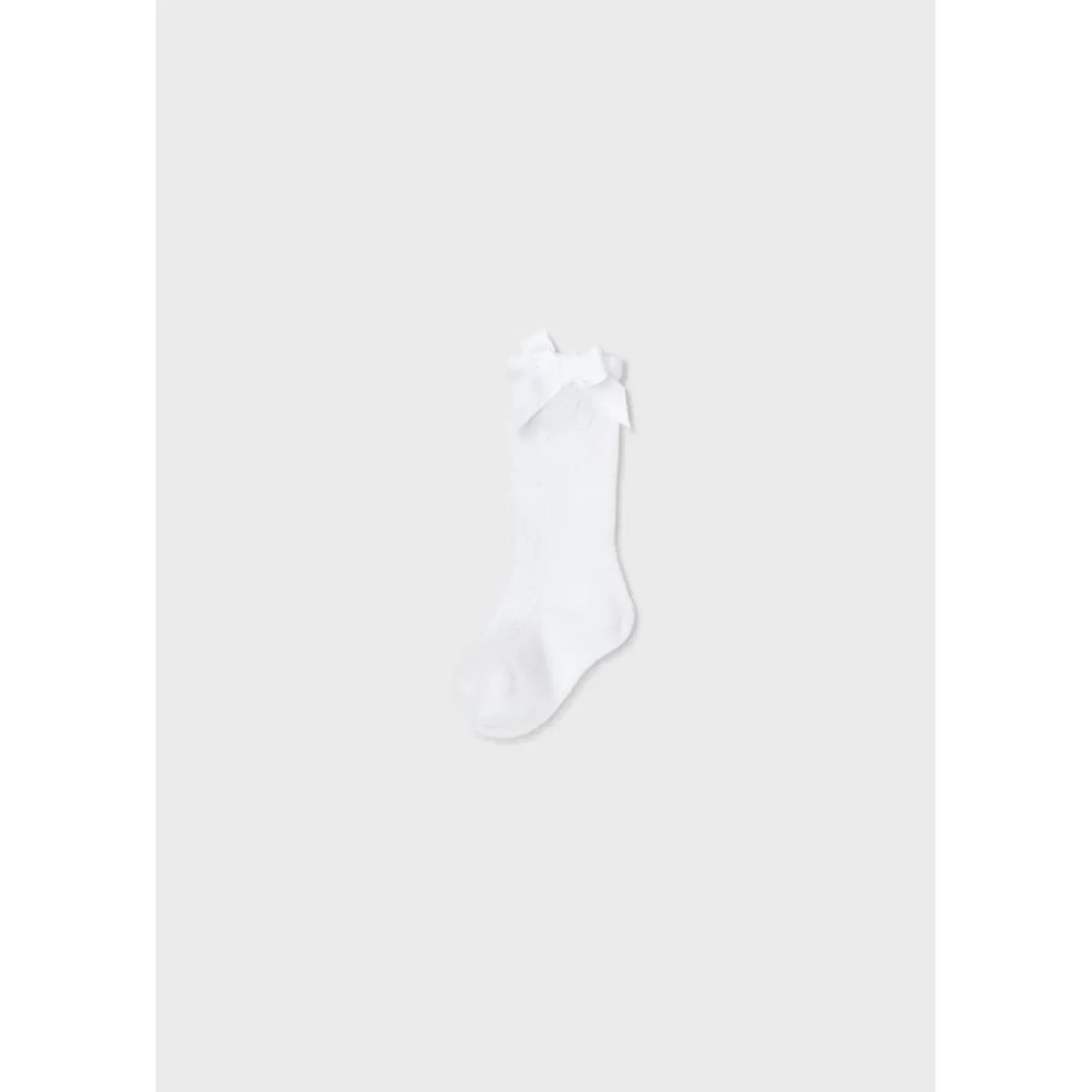 LONG SOCK WHTE BOW TRIM / 9595-045