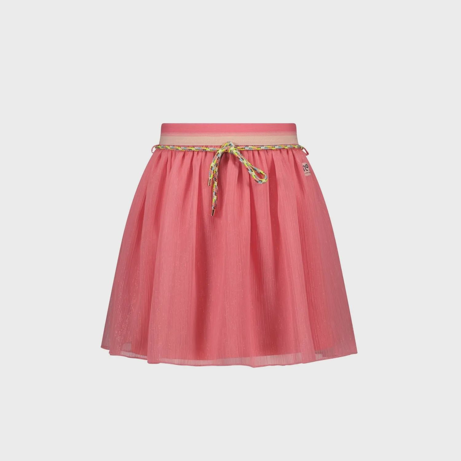 SKIRT & BELT PINK ORANGE ORGANZA MULTI COLORED ROPE BELT / N302-5707-254