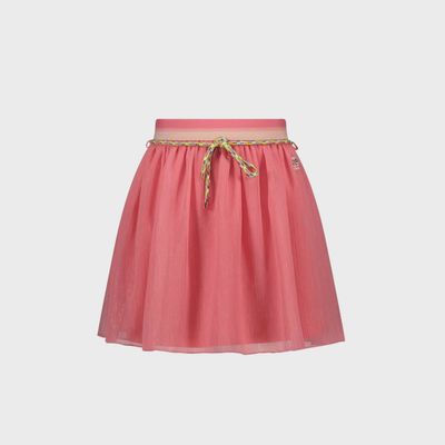 SKIRT & BELT PINK ORANGE ORGANZA MULTI COLORED ROPE BELT / N302-5707-254