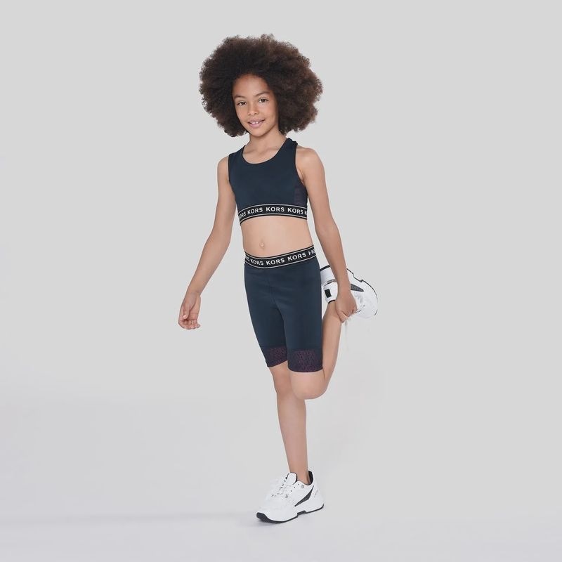 CYCLIST SHORTS BLACK WHITE KORS WAIST LOGO / R14135-09B