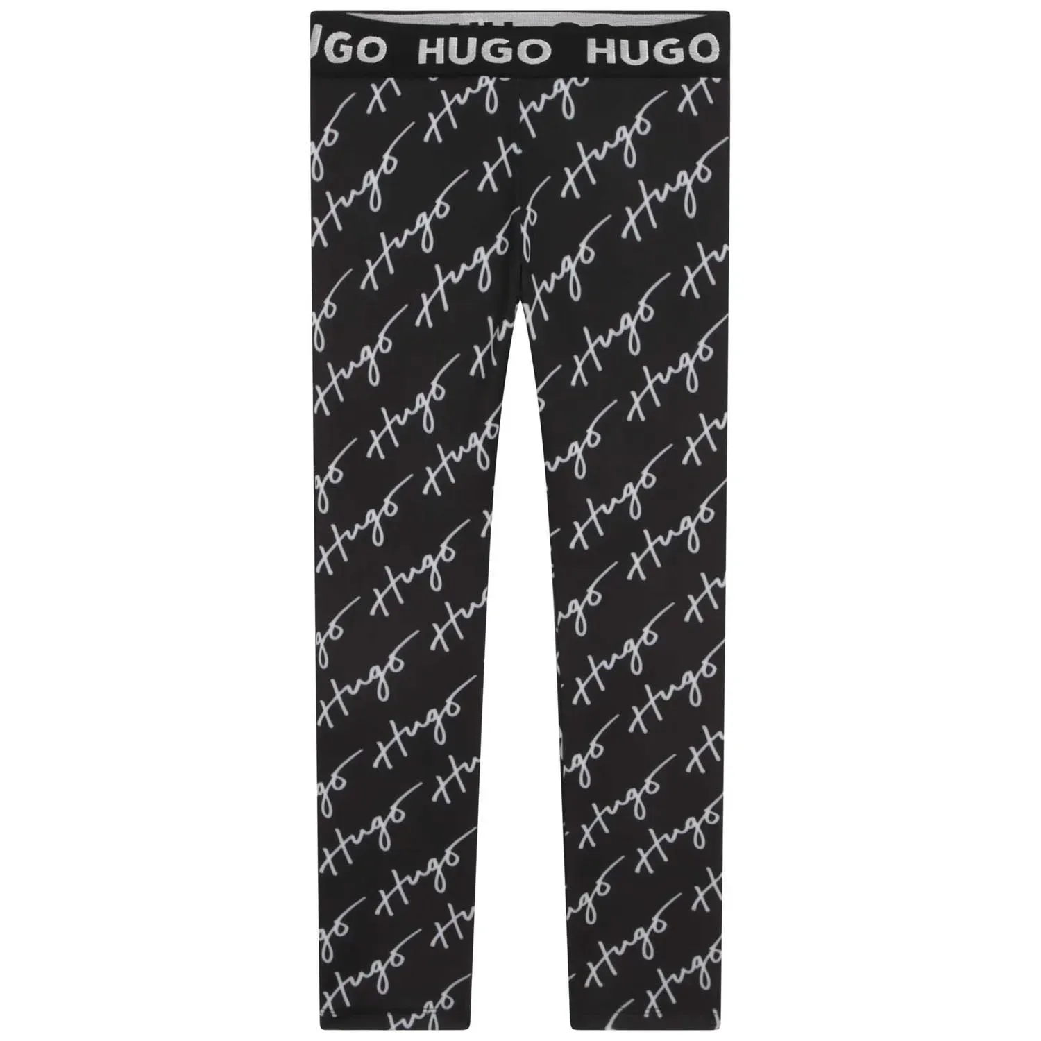 LEGGING BLACK WHITE HUGO LOGO PRINT / G14101-M41