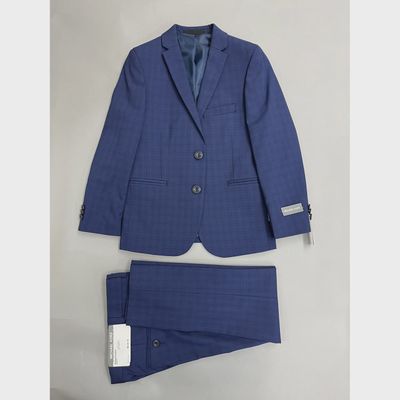 2PC SUIT BRIGHT NAVY CHECK PRINT / BYEB2YLZ0004