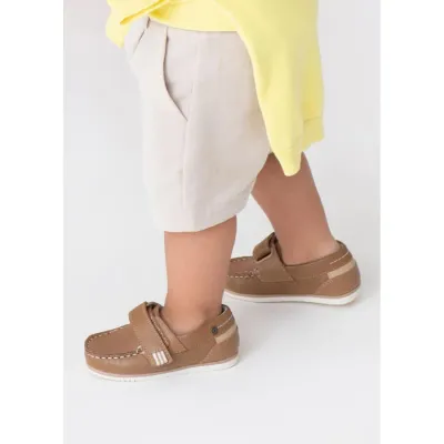 SHOE LIGHT BROWN LEATHER VELCRO CLOSURE / 41486-84