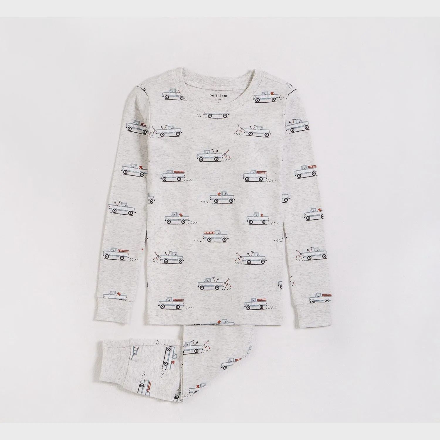 2PC PYJAMA HEATHER GREY TRUCK PRINT / 23SRS22403-904