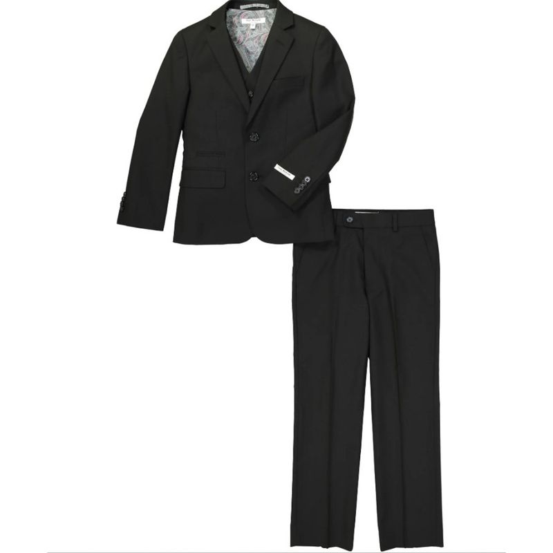 BLACK 3PC SUIT BLACK BIRDSEYE TWO BUTTON / ST3045