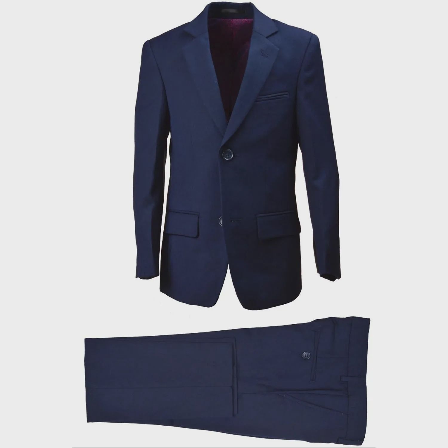2PC SUIT NAVY WOOL BLEND HUSKY / ST2007H