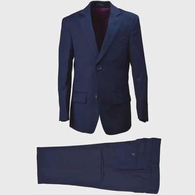 2PC SUIT NAVY WOOL BLEND HUSKY / ST2007H