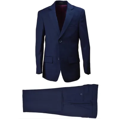 2PC SUIT NAVY WOOL BLEND HUSKY / ST2007H