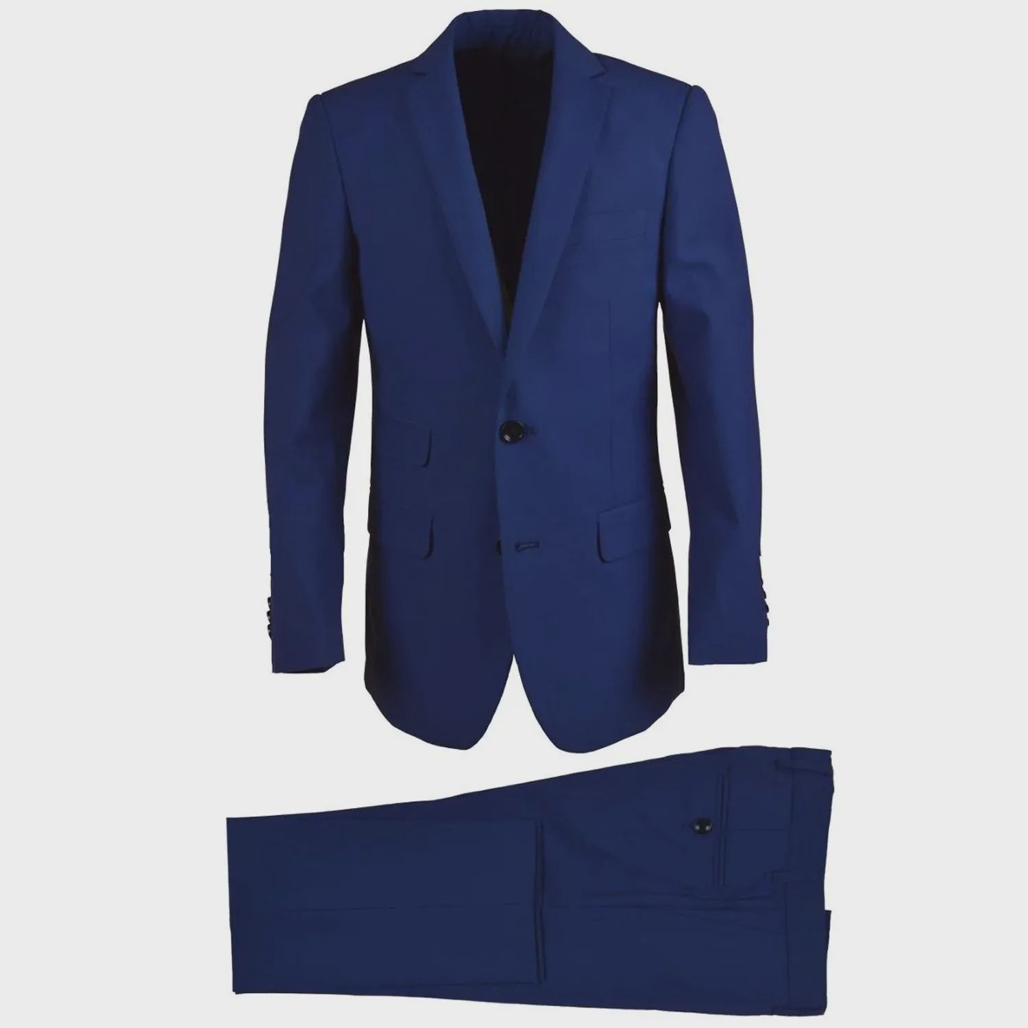 2PC SUIT COBALT BLUE HUSKY WOOL BLEND / ST2007H