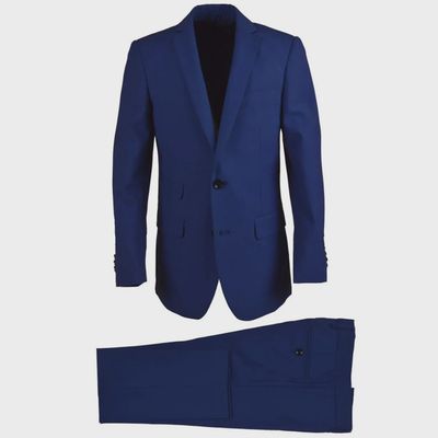 2PC SUIT COBALT BLUE HUSKY WOOL BLEND / ST2007H