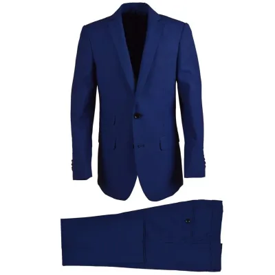 2PC SUIT COBALT BLUE HUSKY WOOL BLEND / ST2007H
