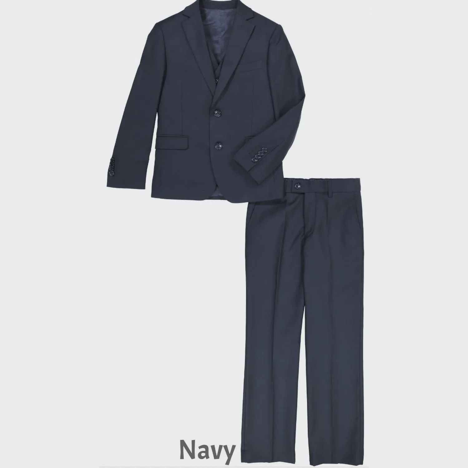 3 PC NAVY SUIT HUSKY SLIM FIT SOLID / SD040-H