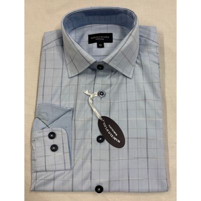 SHIRT PALE BLUE DOUBLE WINDOW CHECK / 5907