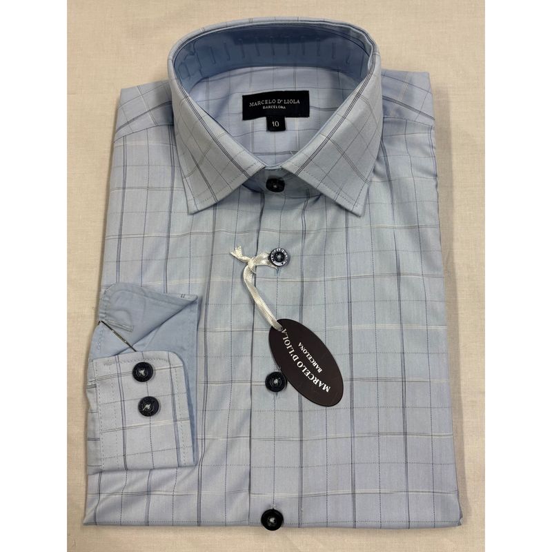 SHIRT PALE BLUE DOUBLE WINDOW CHECK / 5907