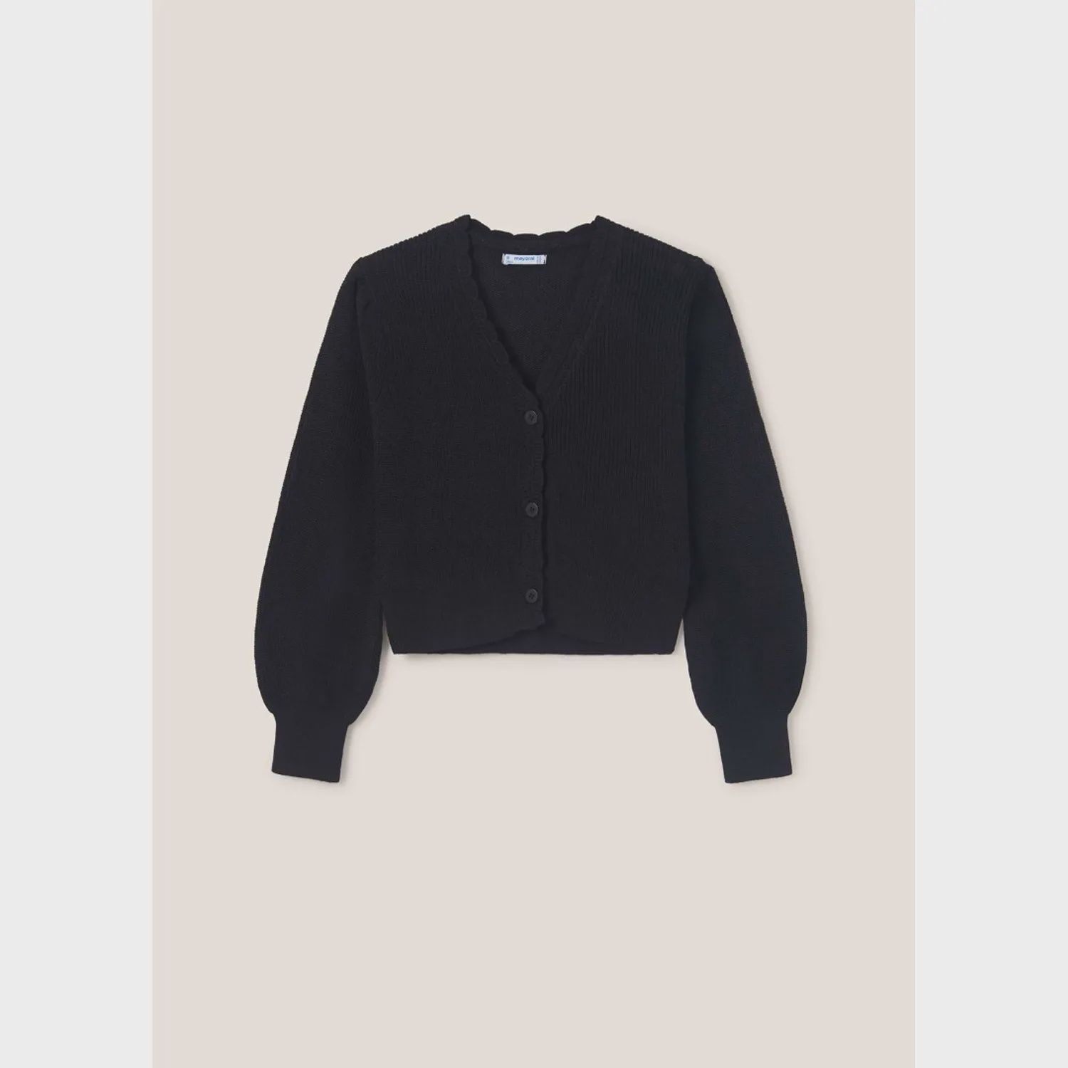 CARDIGAN BLACK SCALLOPED EDGING / 6331-089
