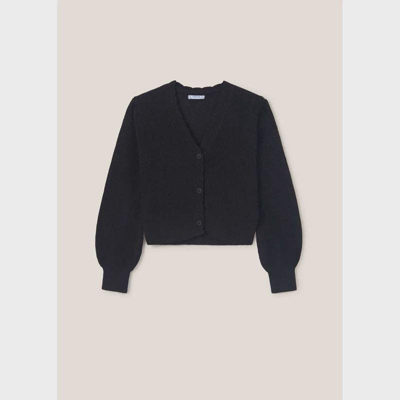 CARDIGAN BLACK SCALLOPED EDGING / 6331-089