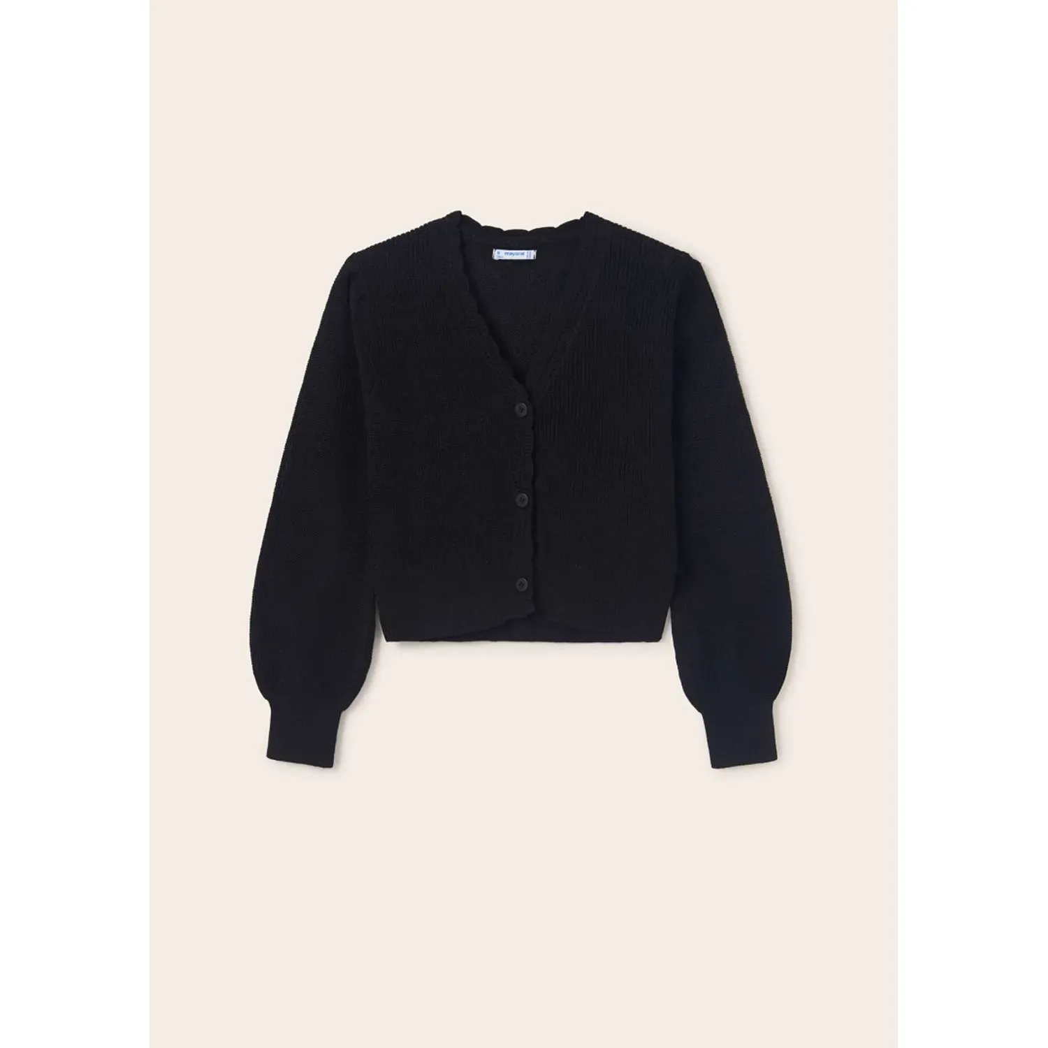 CARDIGAN BLACK SCALLOPED EDGING / 6331-089