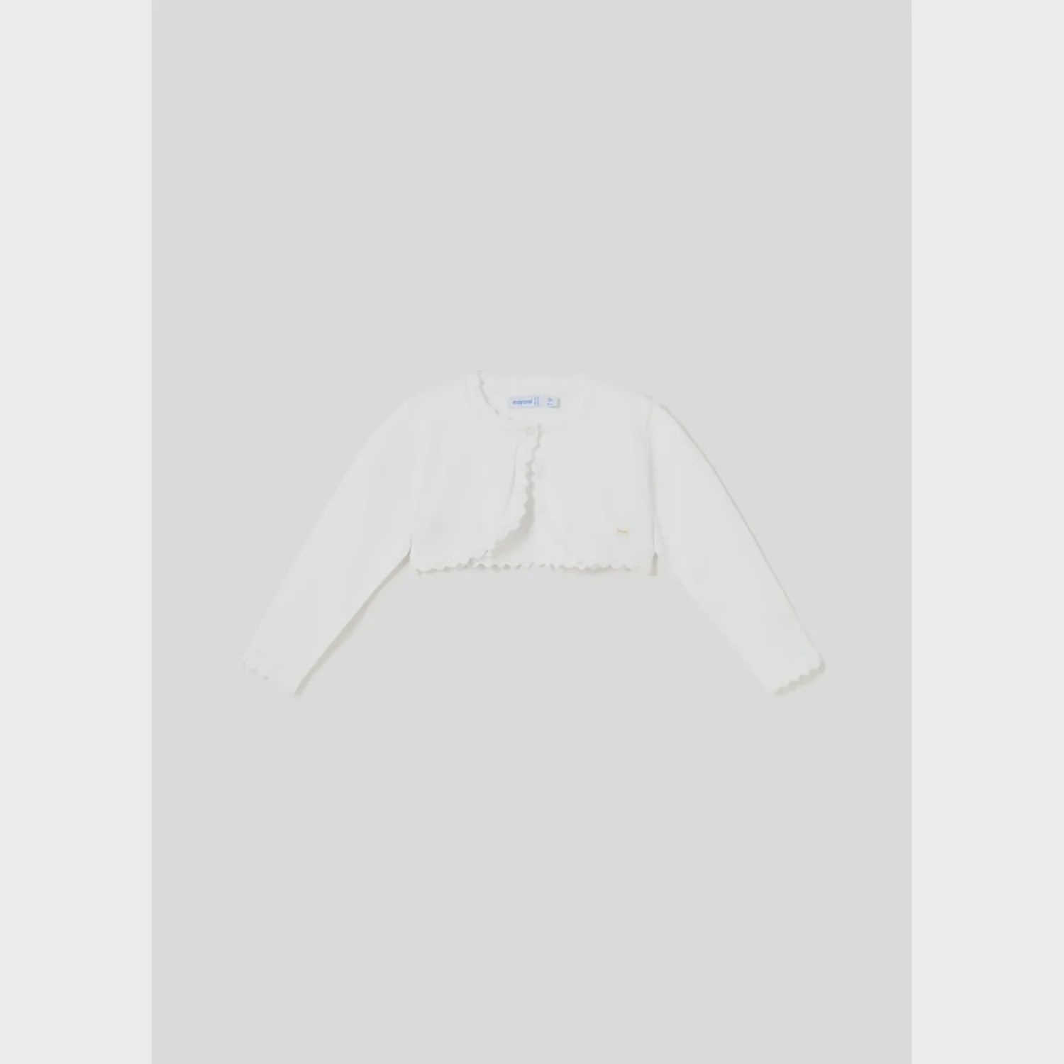 BOLERO CARDIGAN WHITE CROCHET EDGING / 306-057