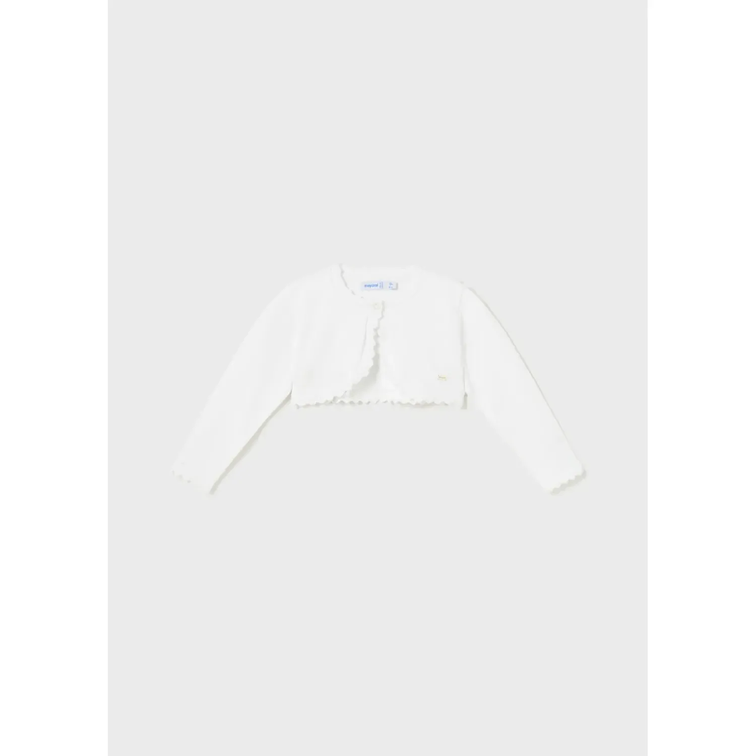 BOLERO CARDIGAN WHITE CROCHET EDGING / 306-057