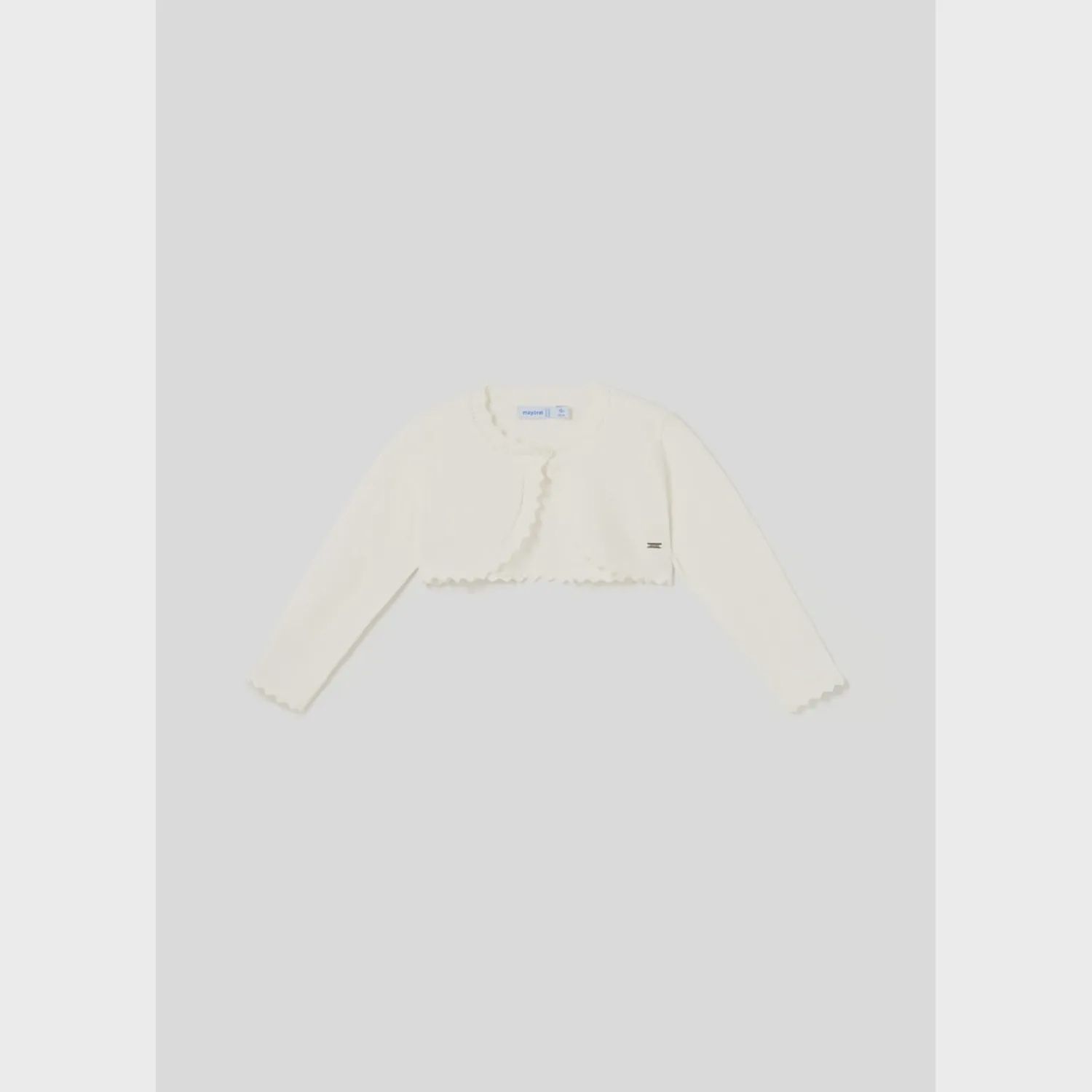 BOLERO CARDIGAN CREAM CROCHET EDGING / 306-059
