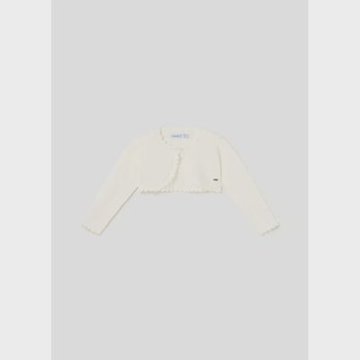BOLERO CARDIGAN CREAM CROCHET EDGING / 306-059