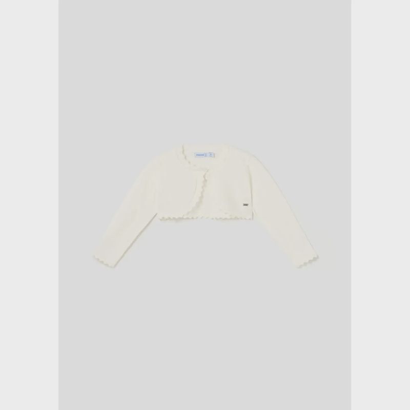 BOLERO CARDIGAN CREAM CROCHET EDGING / 306-059