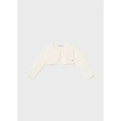BOLERO CARDIGAN CREAM CROCHET EDGING / 306-059
