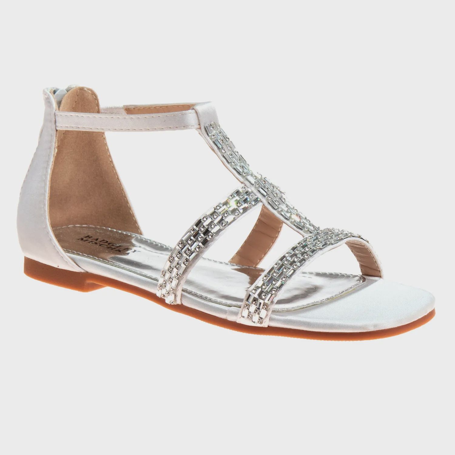 SANDAL WHITE FLAT RHINESTONE STRAPS / BM91273S-15